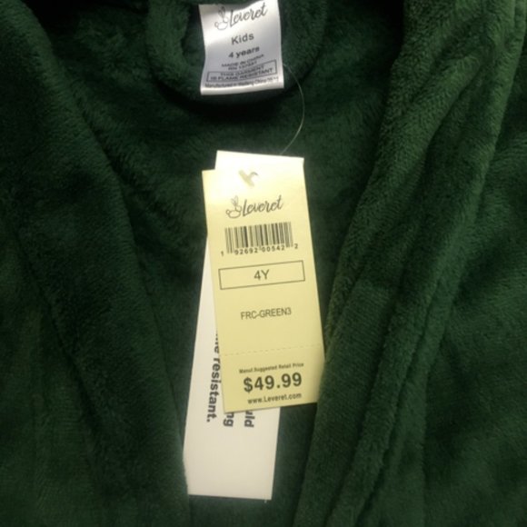 Leveret Kids Robe Boys Girls Shawl Collar Fleece Sleep Robe Size 4 - Picture 4 of 4